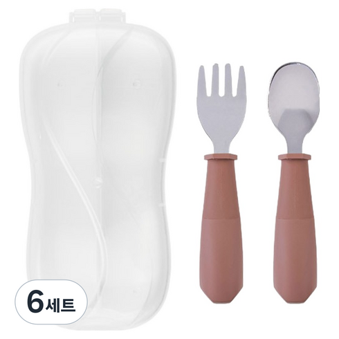 타이니트윙클 토들러 스테인리스 식기세트, 토프, 스푼 + 포크 + 케이스, 6세트