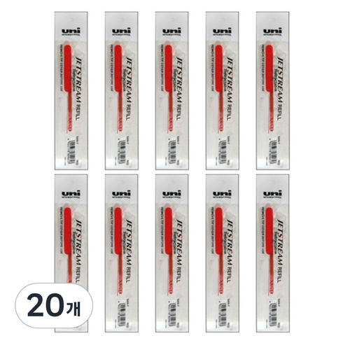제트스트림 SXN-150 전용 SXR-38 리필심 0.38mm, 레드, 20개