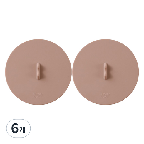 실리콘 머그컵 덮개, 브라운, 6개