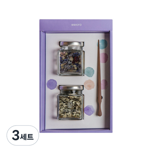 리로라 꽃차 선물세트, 수레국화 6g + 아카시아 7g + 화차집게 + 쇼핑백 + 엽서, 3세트