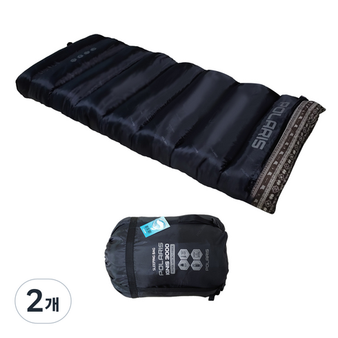폴라리스캠프 이그니스 R1 3000 동계용 침낭, 블랙, 2개