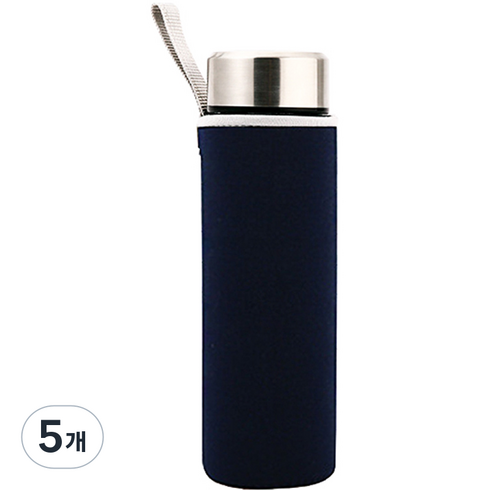 뷰레이터닷컴 베이크 무지 물병가방 360ml, 네이비, 5개