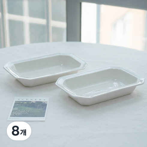 시라쿠스 프리즈 팔각 오발볼 26cm, 화이트, 8개