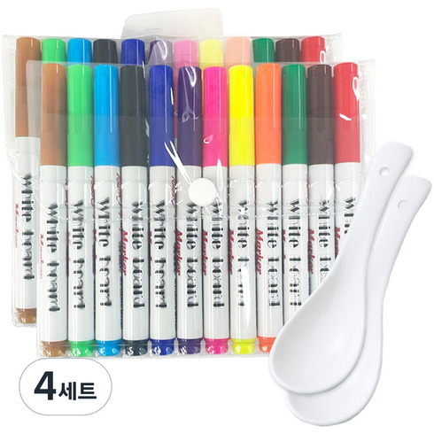 동아피엠에스 워터 플로팅펜 보드마카 12색 + 도구, 혼합색상, 4세트