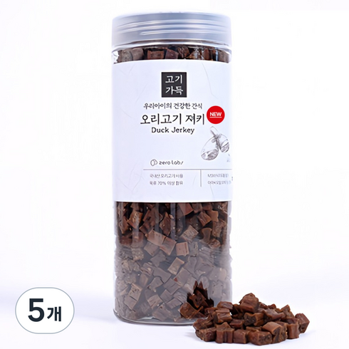 제로랩스 고기가득 져키 강아지 노즈워크 간식, 오리고기, 1kg, 5개