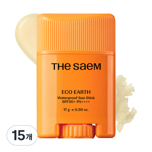 더샘 에코 어스 워터프루프 선 스틱 SPF50+ PA++++, 17g, 15개