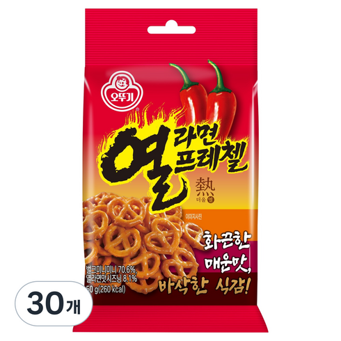 오뚜기 열라면 프레첼, 30개, 50g