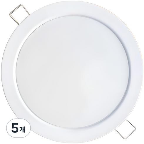 멜리빙 6인치 LED 15W 방습형 매입등, 화이트+주백색, 5개
