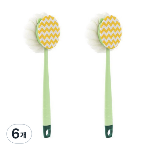 올룸 양면 바디브러쉬 T, 그린, 6개, 1개입