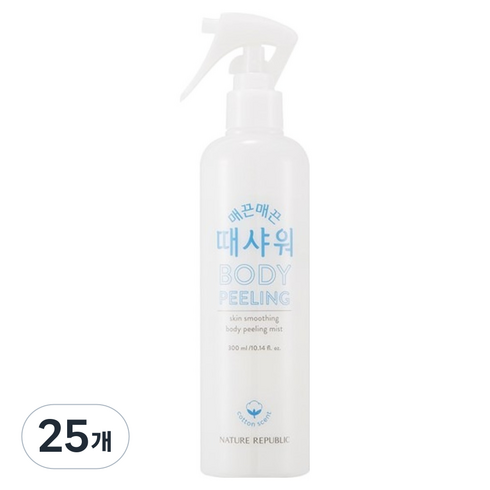 네이처리퍼블릭 매끈매끈 때샤워 바디스크럽 코튼, 300ml, 25개