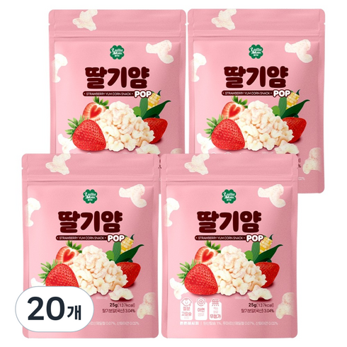 룰루맘 딸기얌 과자, 25g, 20개, 혼합맛(딸기/요거트)