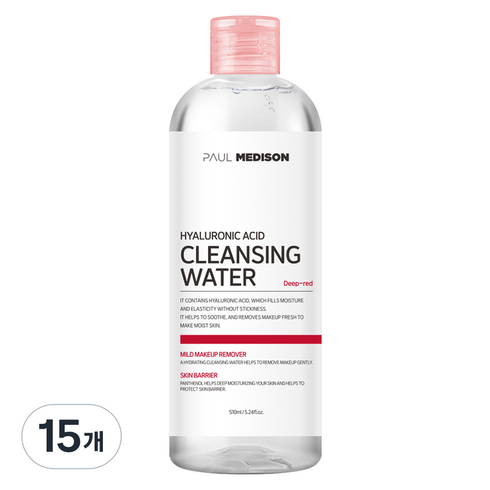 폴메디슨 히알루론산 클렌징 워터, 510ml, 15개