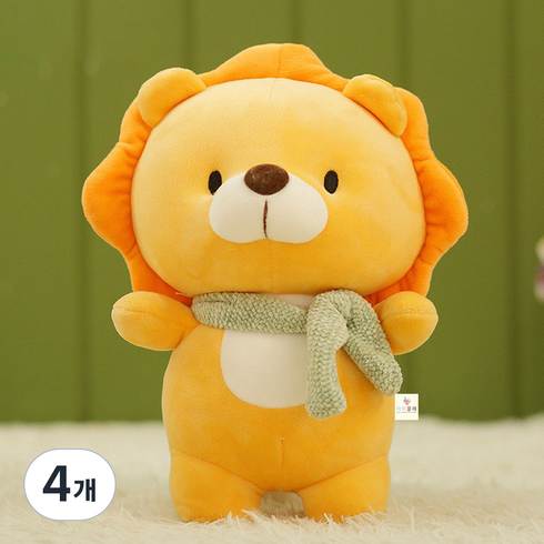 아이끌레 애니멀 포크 모찌 인형, 23cm, 사자, 4개