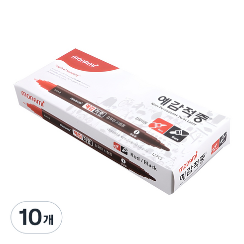 모나미 예감적중 사인펜, 흑색 + 빨강, 120개