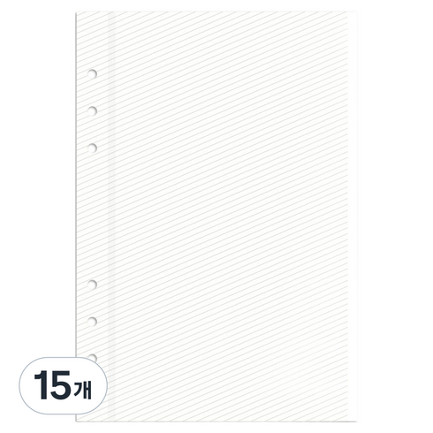 리코즈 A5 6공 리필내지 백지접착 5매, 15개, 5매입