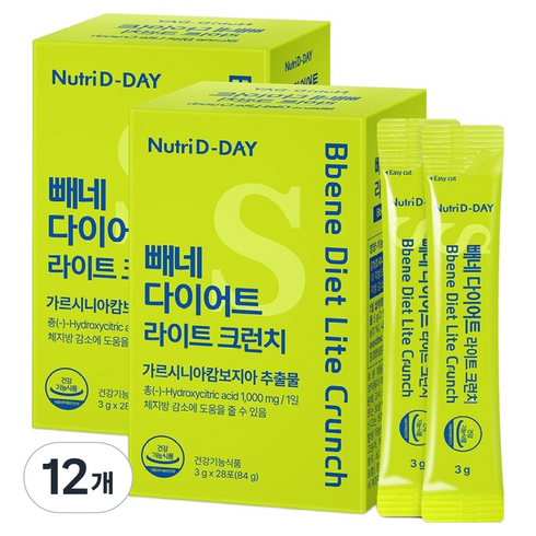 뉴트리디데이 빼네 다이어트 라이트 크런치 28p, 84g, 12개