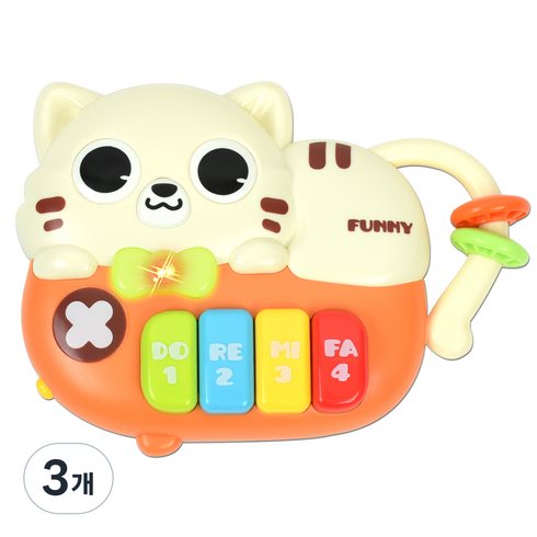 고양이 유아 피아노 멜로디완구, 주황, 3개