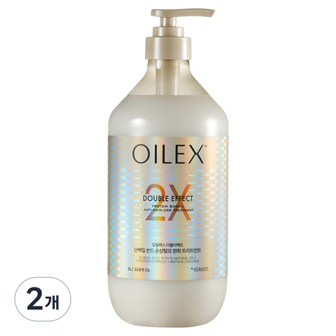 케라시스 오일렉스 더블이펙트 손상케어 탈모증상완화 단백질 본드 트리트먼트, 1L, 2개