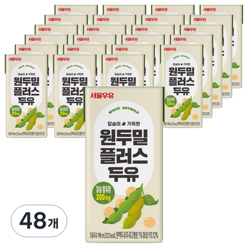 서울우유 원두밀 플러스 두유, 190ml, 48개