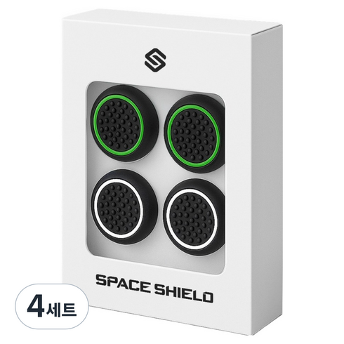 스페이스쉴드 닌텐도 스위치 2 조이콘 호환 블랙 라인 엠보 실리콘 스틱 캡 2종 x 2p 세트, 블랙그린, 블랙화이트, 4세트