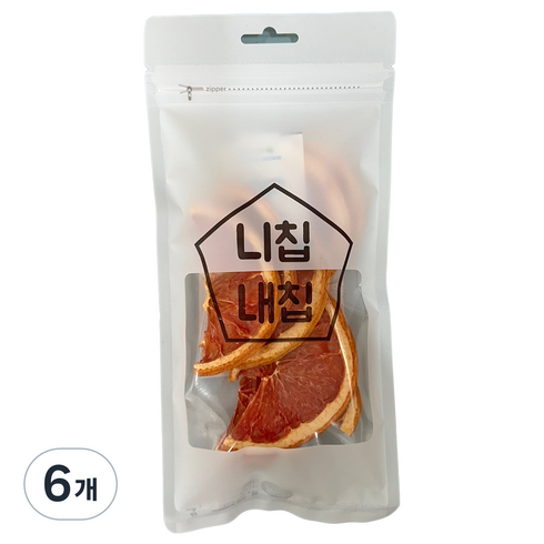 바삭하게 말린 건조자몽 반절컷, 20g, 6개