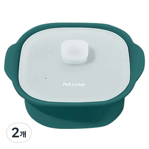 쁘띠누베 국내 제조 실리콘 이유식 멀티 찜기 900ml, 뚜껑 + 본품, 2개, 브리즈블루그린