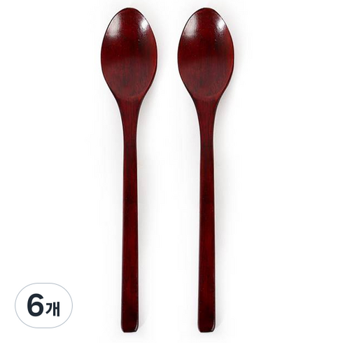 옻친구 통원목 옻칠 컬렉션 숟가락, 우드, 단품, 6개