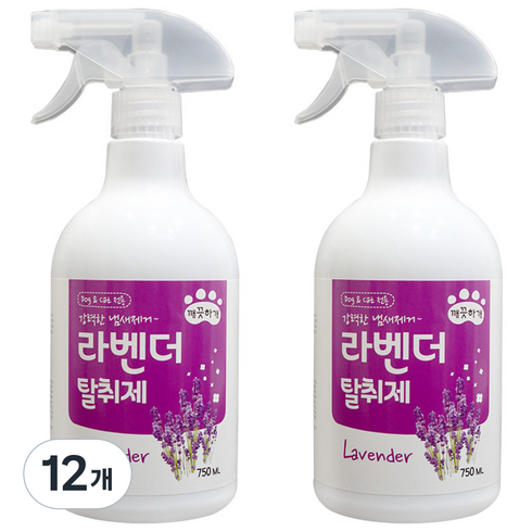 인터펫코리아 깨끗하개 반려동물 탈취제 라벤더향, 750ml, 12개