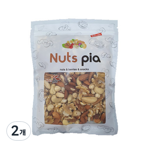 넛츠피아 세븐믹스 레벨업 너트 리필형 파우치, 500g, 2개