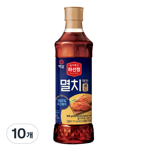 하선정 국산 멸치액젓 골드, 800g, 10개