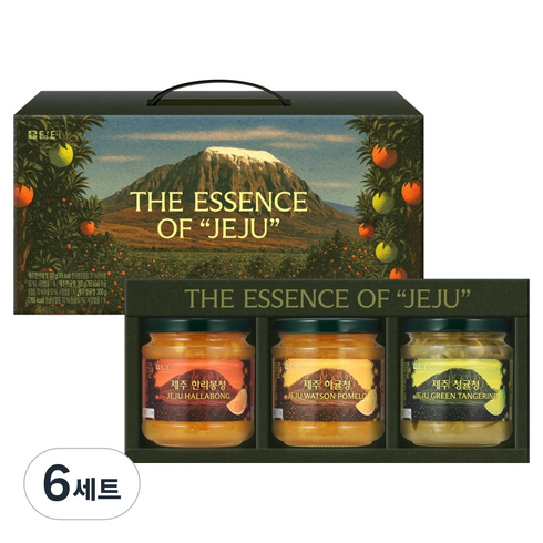 담터 제주 액상차 3종 선물세트, 6세트, 한라봉청 300g + 하귤청 300g + 청귤청 300g