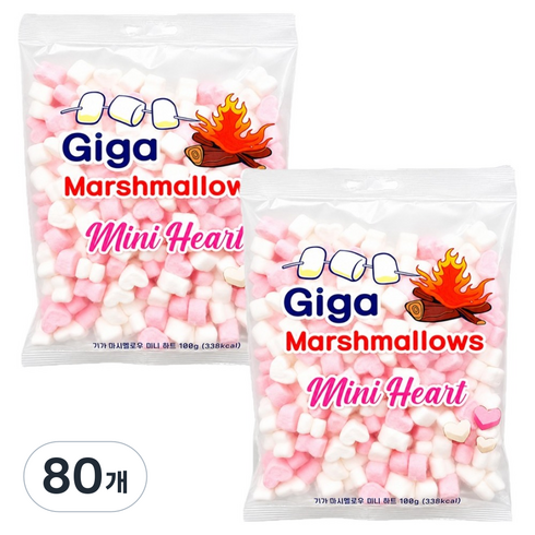 기가 마시멜로우 미니 하트, 100g, 80개