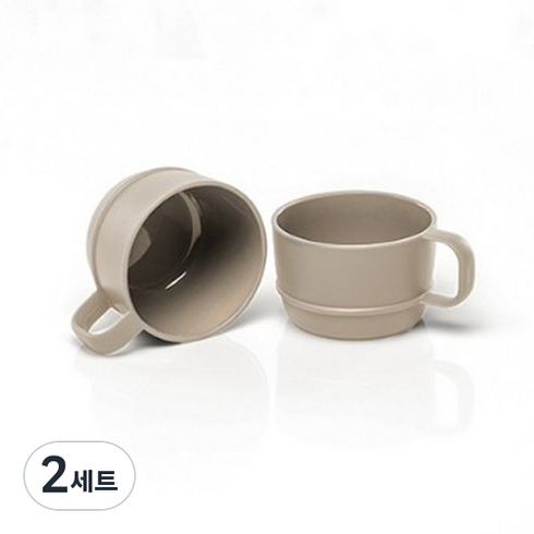 나인웨어 국산 올디너리 손잡이 스프컵 2p, 빈티지아이보리, 2세트