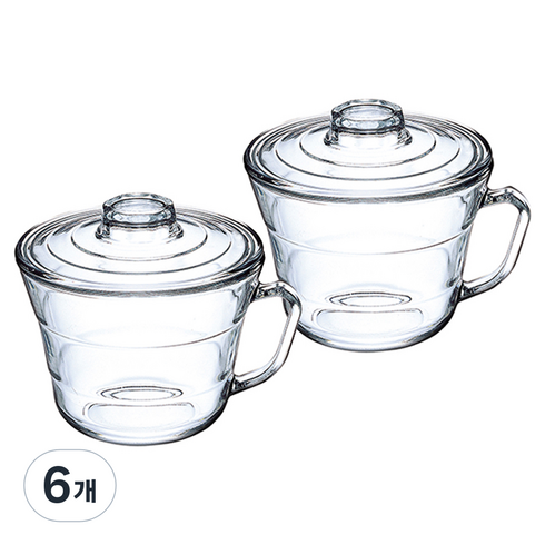글라스락 렌지쿡 계란찜 용기 705ml, 투명, 6개