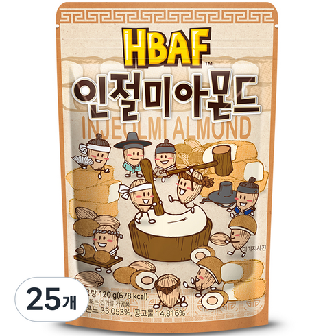 바프 인절미 아몬드, 120g, 25개