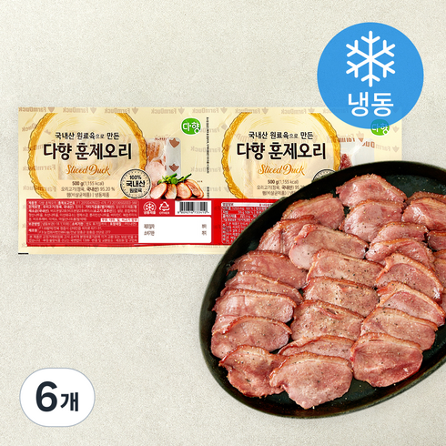 다향 훈제오리 (냉동), 250g, 6개