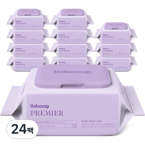 베베숲 유아용 프리미어 물티슈 휴대캡형, 70g, 20매, 24개