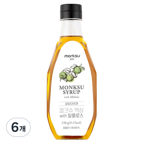 몽크슈 액상 with 알룰로스, 530g, 6개