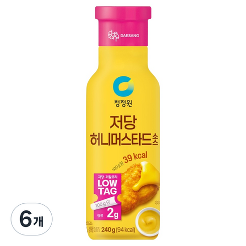 청정원 저당 허니머스타드 소스, 240g, 6개