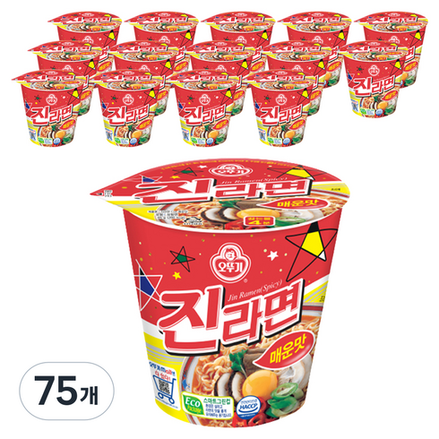 오뚜기 진라면 매운맛 컵 65g, 75개