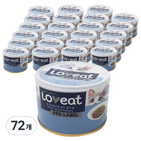 사조러브잇 레드라벨 고양이 간식캔, 혼합맛(흰살참치/멸치), 160g, 72개