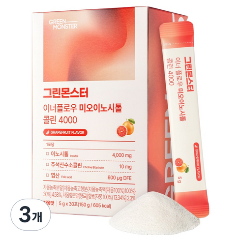 그린몬스터 이너플로우 미오이노시톨 콜린 4000 30p, 150g, 3개