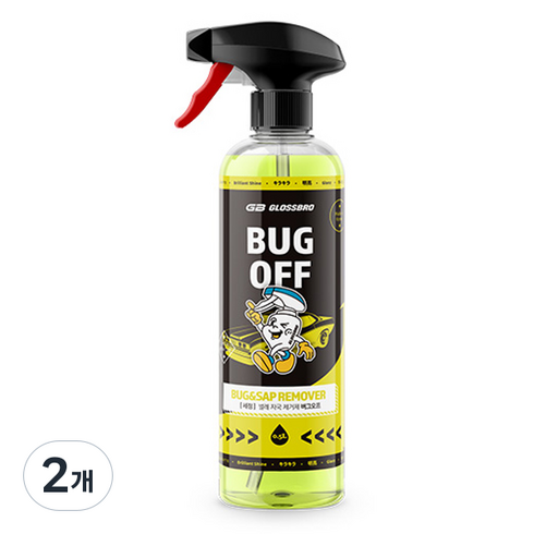 글로스브로 버그오프 차량용 벌레 자국 제거제, 500ml, 2개