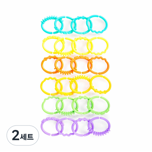 브라이트스타트 고리친구들 유모차장난감 치발기, 치발기 24p, 혼합색상, 2세트