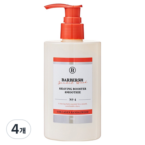 바버501 쉐이빙부스터 스무디 샌달우드, 4개, 300ml