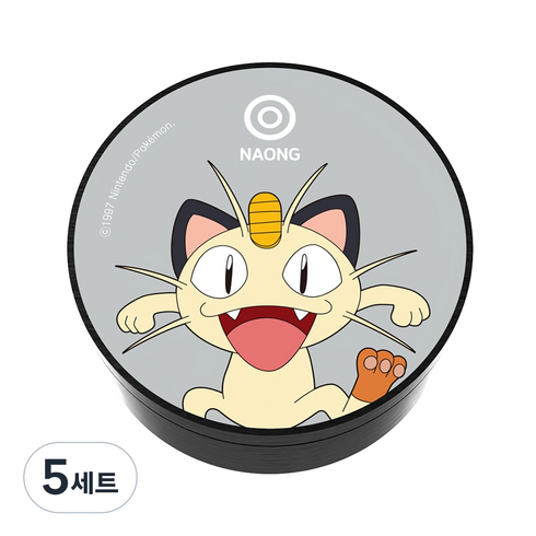 벨르아망 포켓몬스터 캐릭터 9종 디자인 차량용 방향제 나옹, 5세트, 화이트머스크