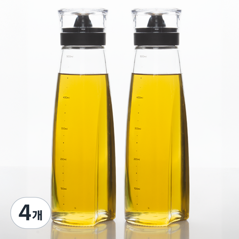 시노글라스 오일병 블랙, 500ml, 4개