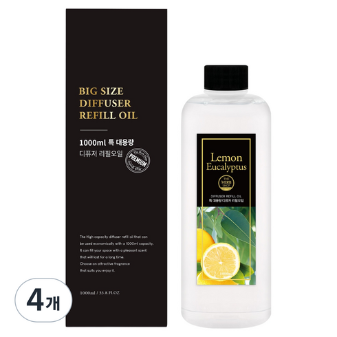 더허브샵 리필 오일, 레몬유칼립투스, 1L, 4개