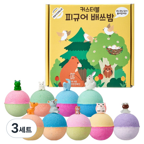 커스터블 숲속동물 피규어 배쓰밤 9종 세트, 630g, 3세트