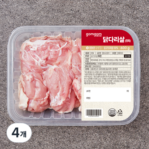 곰곰 닭다리살 (정육) (냉장), 4개, 600g